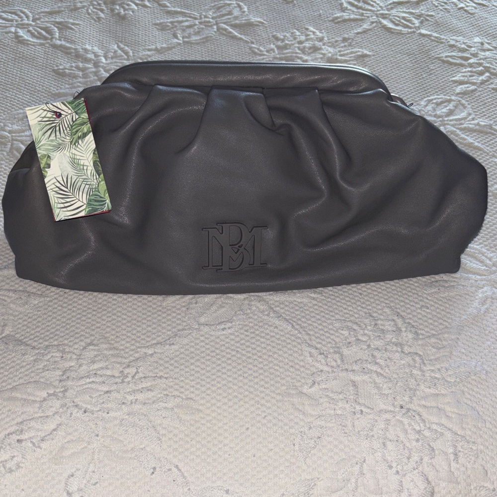 Badgley Mischka Gray Vegan Leather Bag